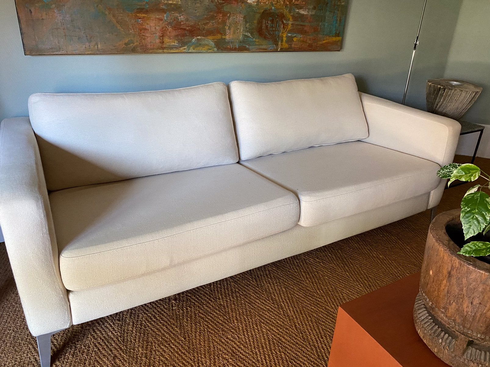 Ikeashoes 3-zits Karlstad kleur linnenmix gebroken wit/beige, Ophalen, Gebruikt, Driepersoons, 75 tot 100 cm