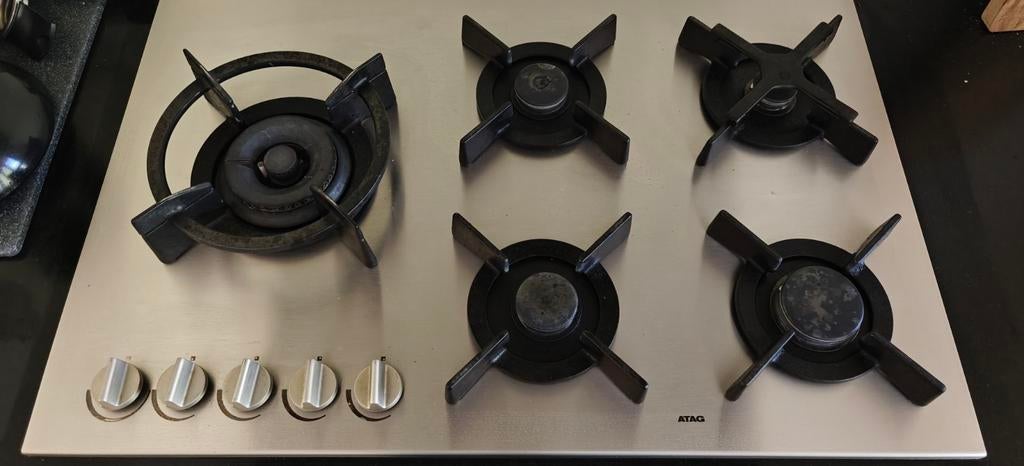 ATAG HG8011MBA Inbouw Gasfornuis met 5 Kookzones, Ophalen, Gebruikt, Inbouw, Gas