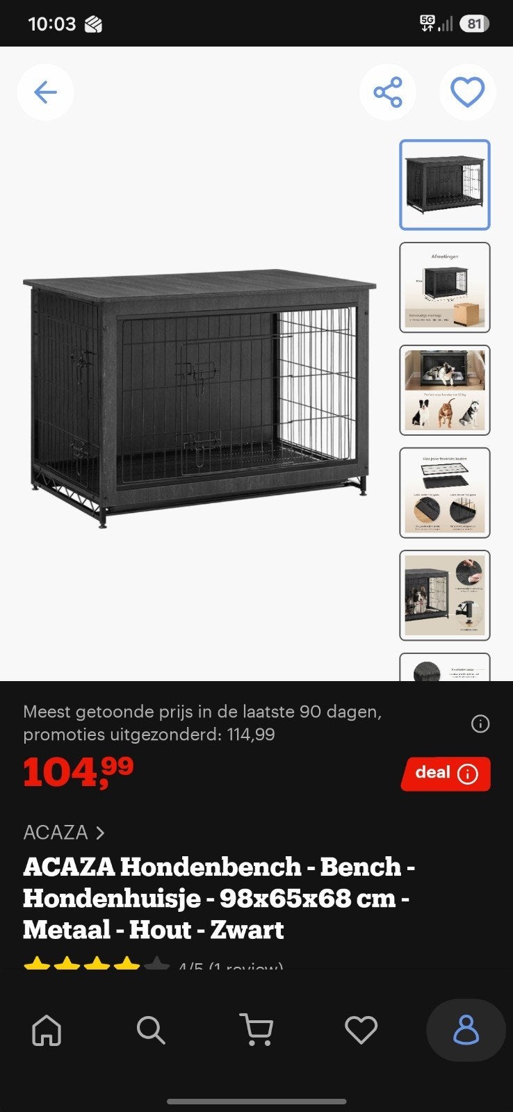 Honden bench zo goed als nieuw, Ophalen, Zo goed als nieuw