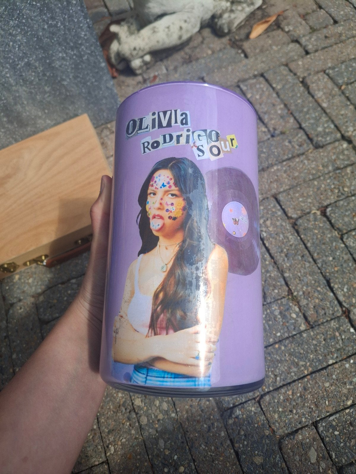 Olivia Rodrigo Sour Vaas, Paars, Ophalen of Verzenden, 20 cm, Glas