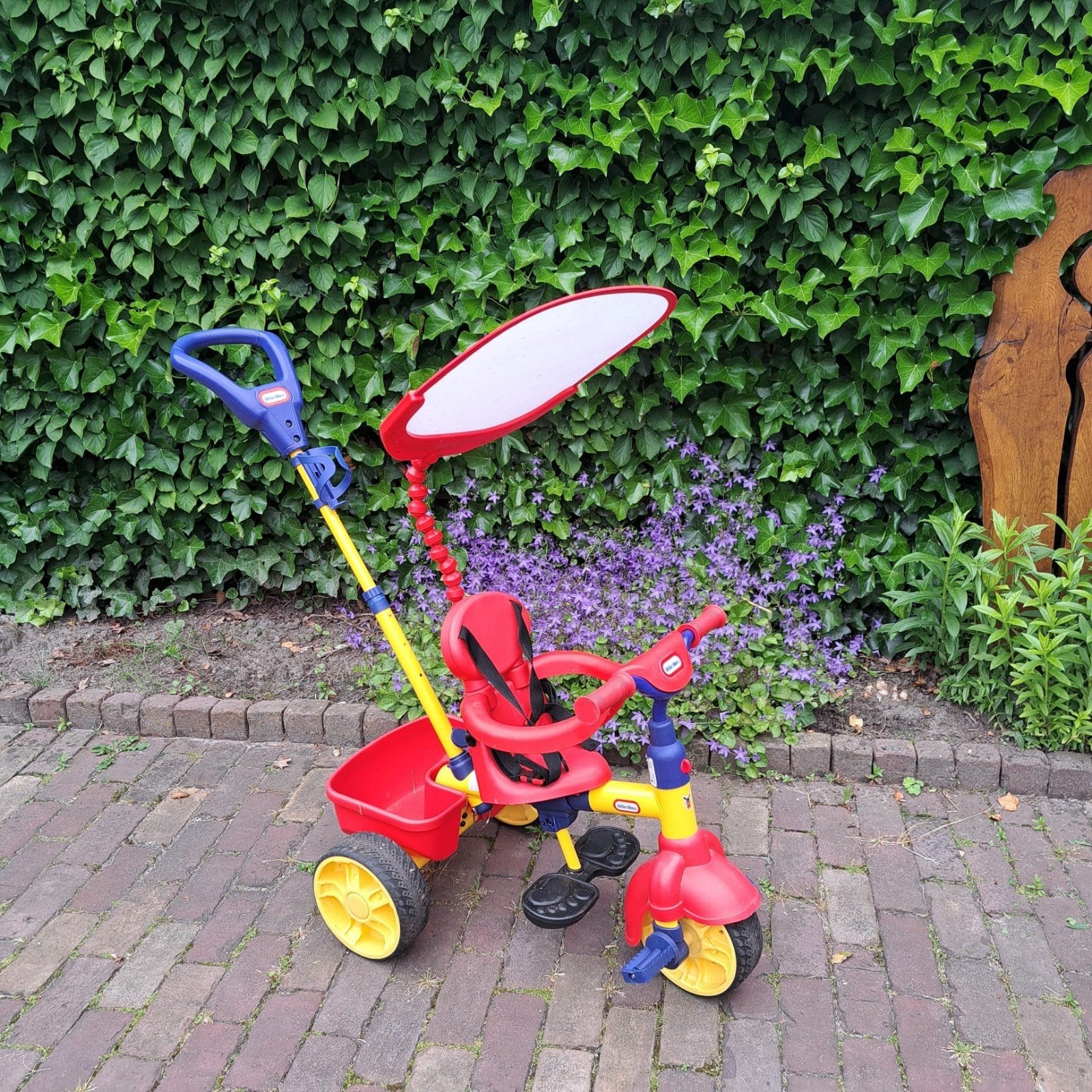 Little Tikes 4-in-1 Driewieler met Duwstang en Zonnescherm, Ophalen, Zo goed als nieuw, Duwvoertuig