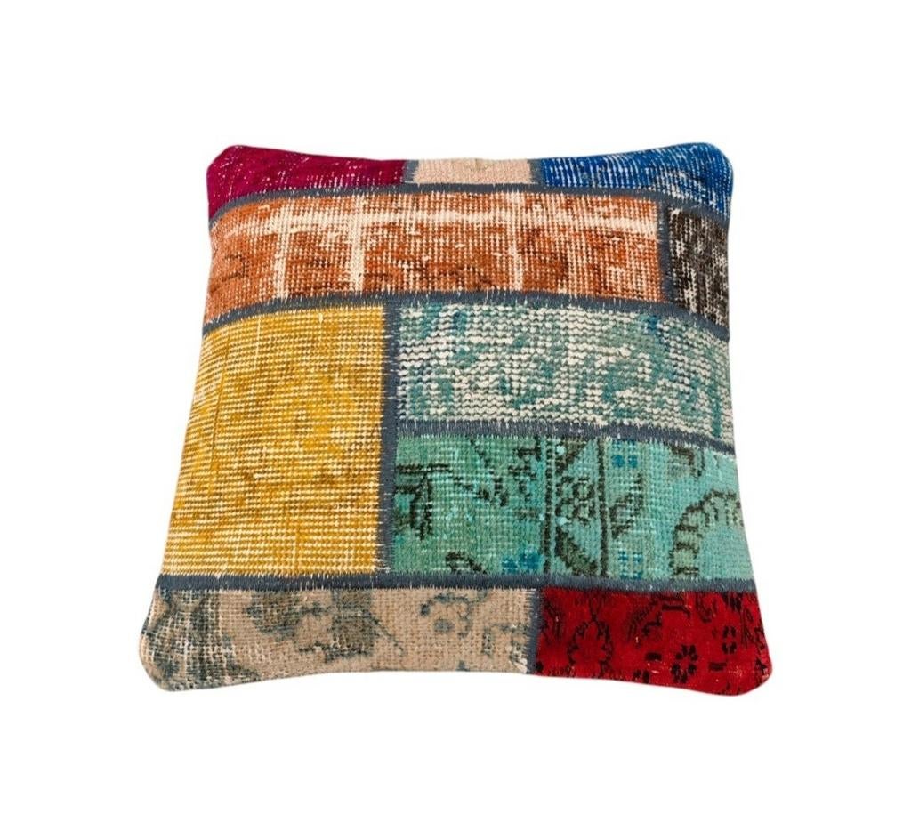 Handmade oriental wool patchwork cushion decorative 45x45cm, Huis en Inrichting, Handgemaakt Uniek, Overige kleuren, Info@handgemaaktuniek.com
