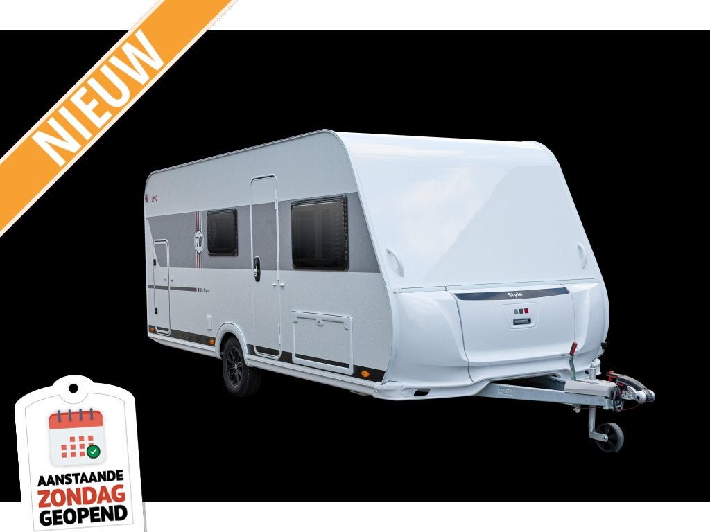 LMC Style 490 K Grey Line, 2027 model, stapelbedden!!, Caravans en Kamperen, Serviceluik, Rondzit, Bedrijf, 5 tot 6 meter