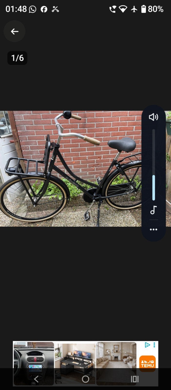 Gazelle studentenfiets met koplamp en snelbinders