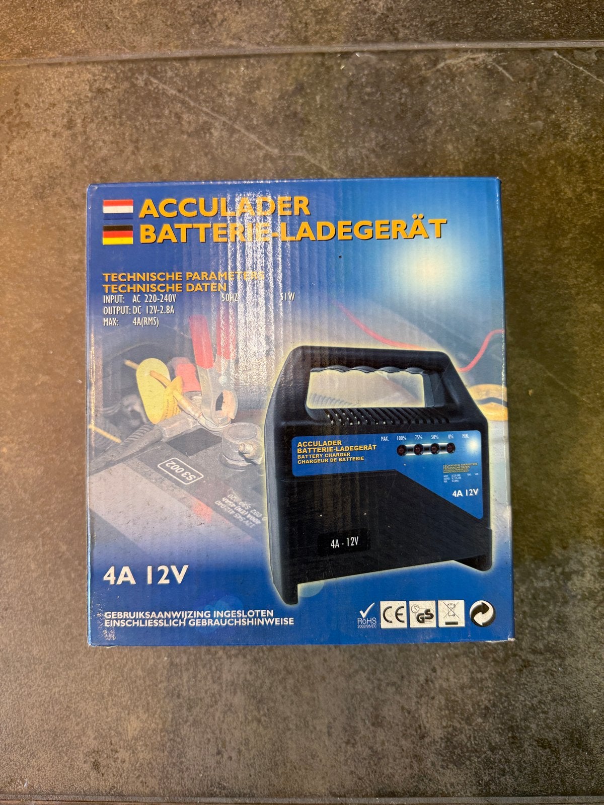 Acculader Batterij Lader 4A 12V, Nieuw, Universele onderdelen