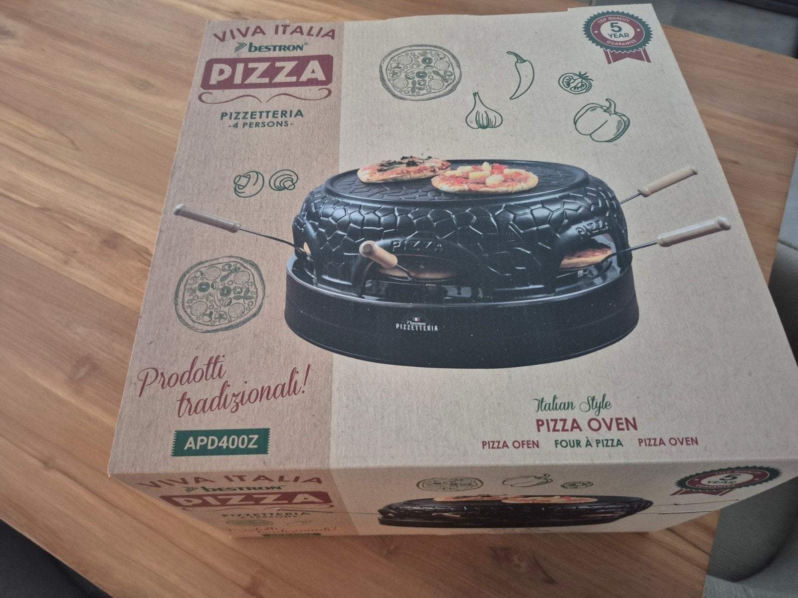 Bestron Viva Italia Pizza Pizzeria - Nieuw in doos, Witgoed en Apparatuur, Ovens, Ophalen, Minder dan 45 cm, Overige merken, Minder dan 45 cm