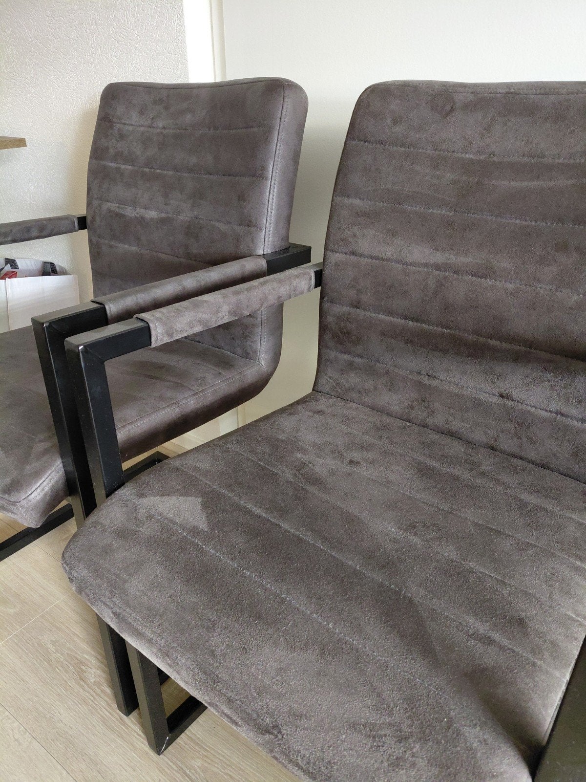Twee eetkamerstoelen antraciet, Ophalen, Gebruikt, Minder dan 4 stoelen