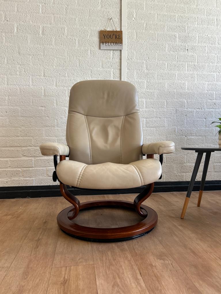 Stressless Relax Fauteuil | Echt Leder | Made in Norway, Minder dan 75 cm, Leer, Ophalen of Verzenden, Zo goed als nieuw