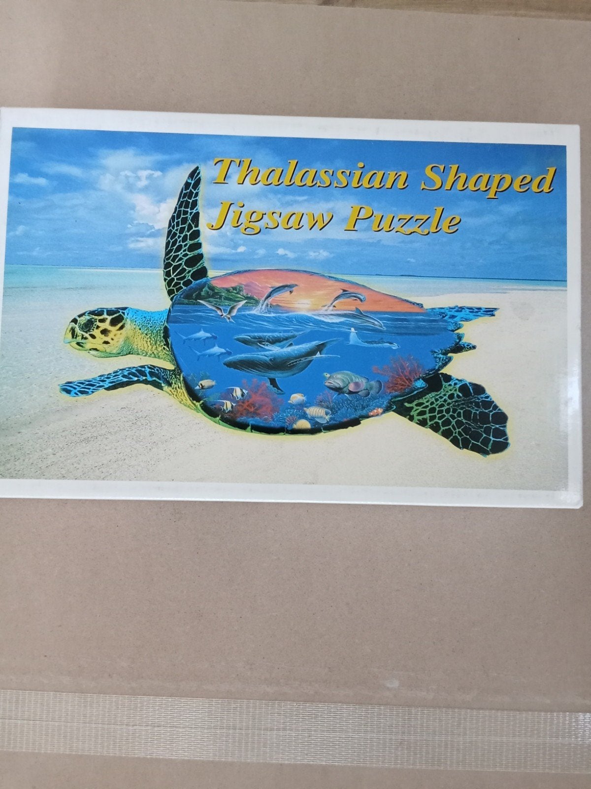 Silhouet puzzel zee schildpad, Ophalen of Verzenden, 500 t/m 1500 stukjes, Gebruikt, Legpuzzel