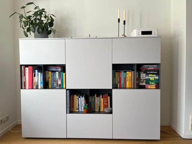 Lichtgrijze Karat wandkast 180cm breed, Ophalen, 100 tot 150 cm, 150 tot 200 cm, 25 tot 50 cm