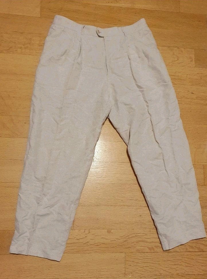 DEYK Fijne Katoen-Linnen Broek - Maat 52, Ophalen of Verzenden, Gedragen, Beige