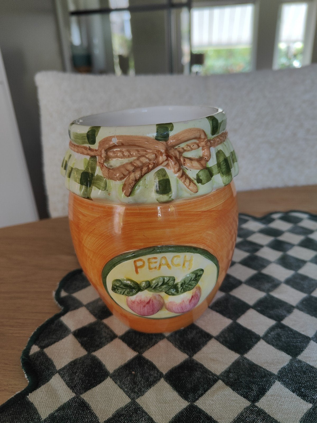 Retro Vintage Lepelpot Spatelpot Oranje Peach, Ophalen of Verzenden