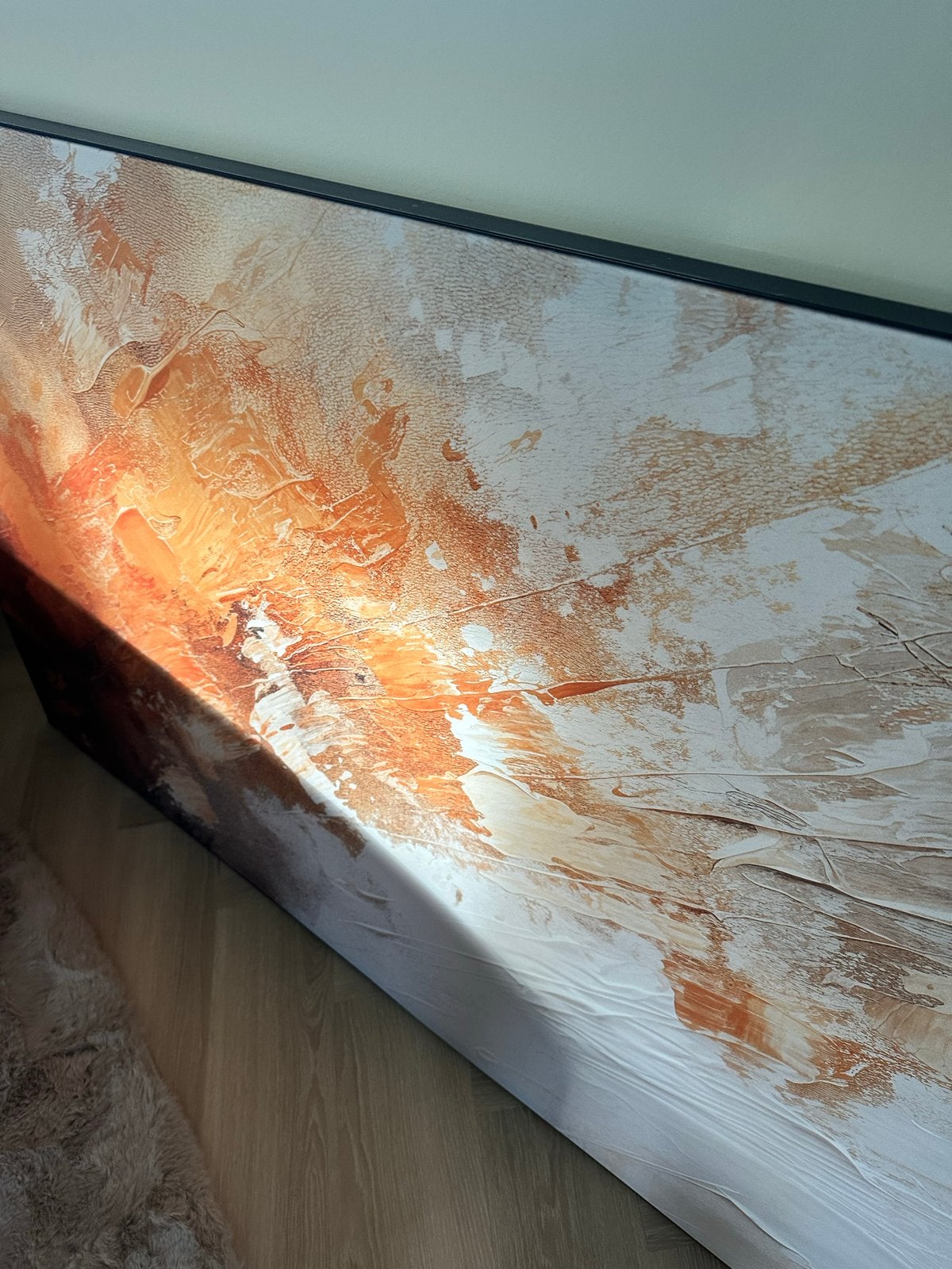 Abstract schilderij Werkaandemuur 150x90 cm, Ophalen