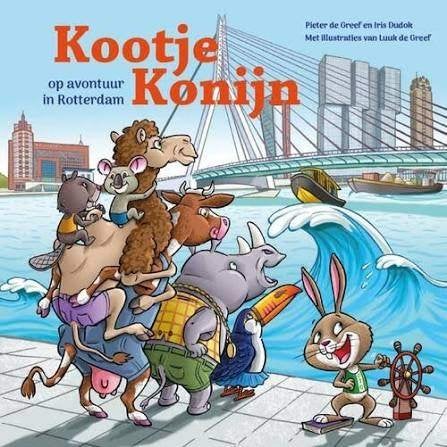 Pieter de Greef: Kootje Konijn op avontuur in Rotterdam, Ophalen of Verzenden, Zo goed als nieuw, Pieter de Greef en Iris Dudok.