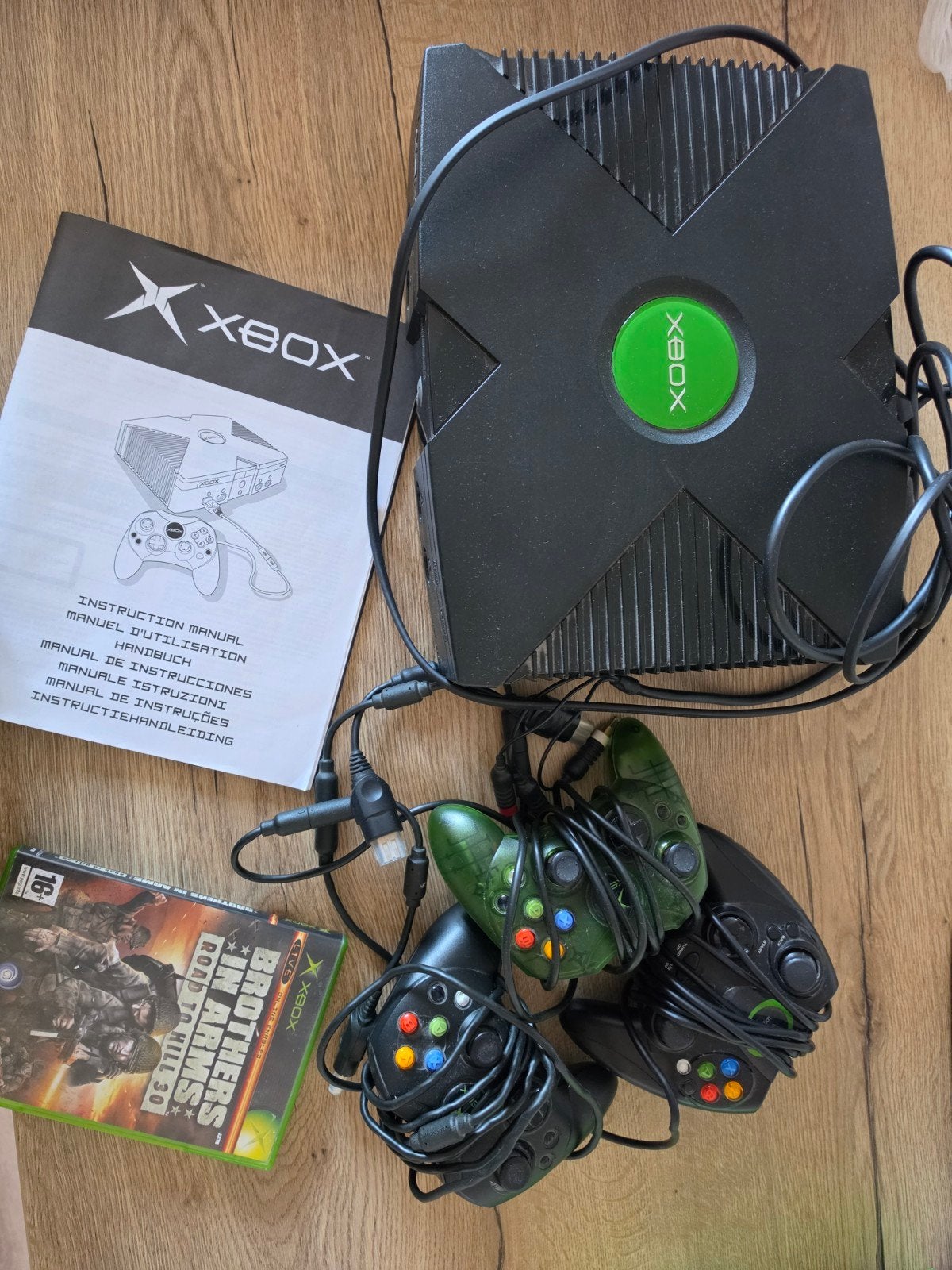 Originele Xbox Console met 3 Controllers en Game, Spelcomputers en Games, Spelcomputers | Xbox Original, Ophalen, Gebruikt, Met 3 controllers of meer