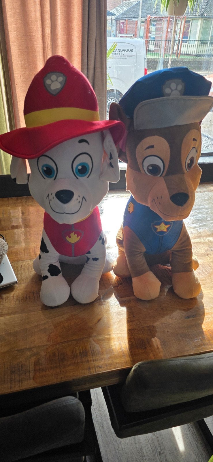 Paw Patrol Marshall en Chase knuffels - 60 cm hoog, Zo goed als nieuw, Middelgroot (20 tot 80 cm), Meerkleurig, Paw Patrol
