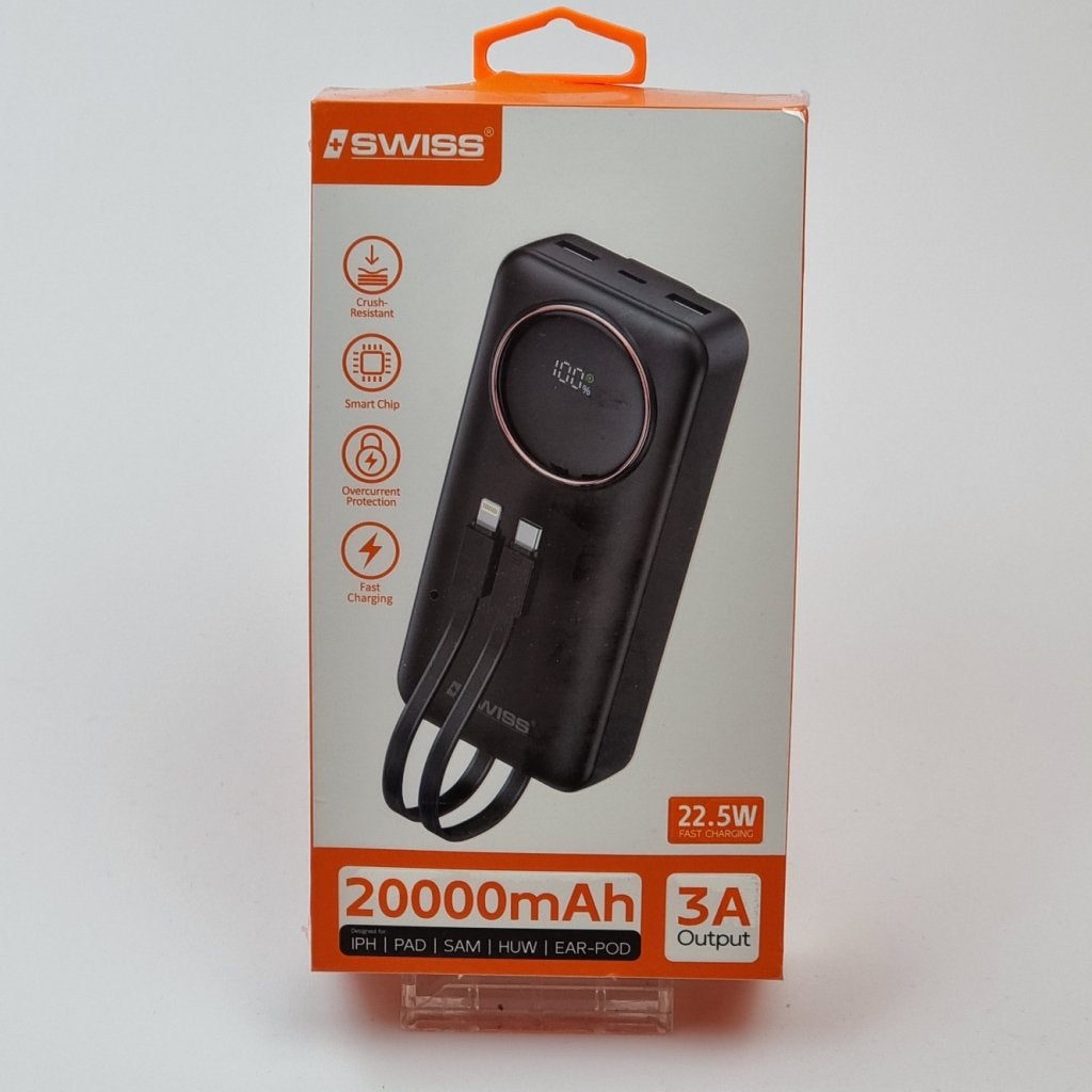 Swiss Powerbank 20000mAh Lightning/USB-C | Nieuw in doos, Flex Ltd., Nieuw, https://flex.com/contact-us, Nobelstraat 10, 5807 GA Oostrum LB, Limburg, Nederland