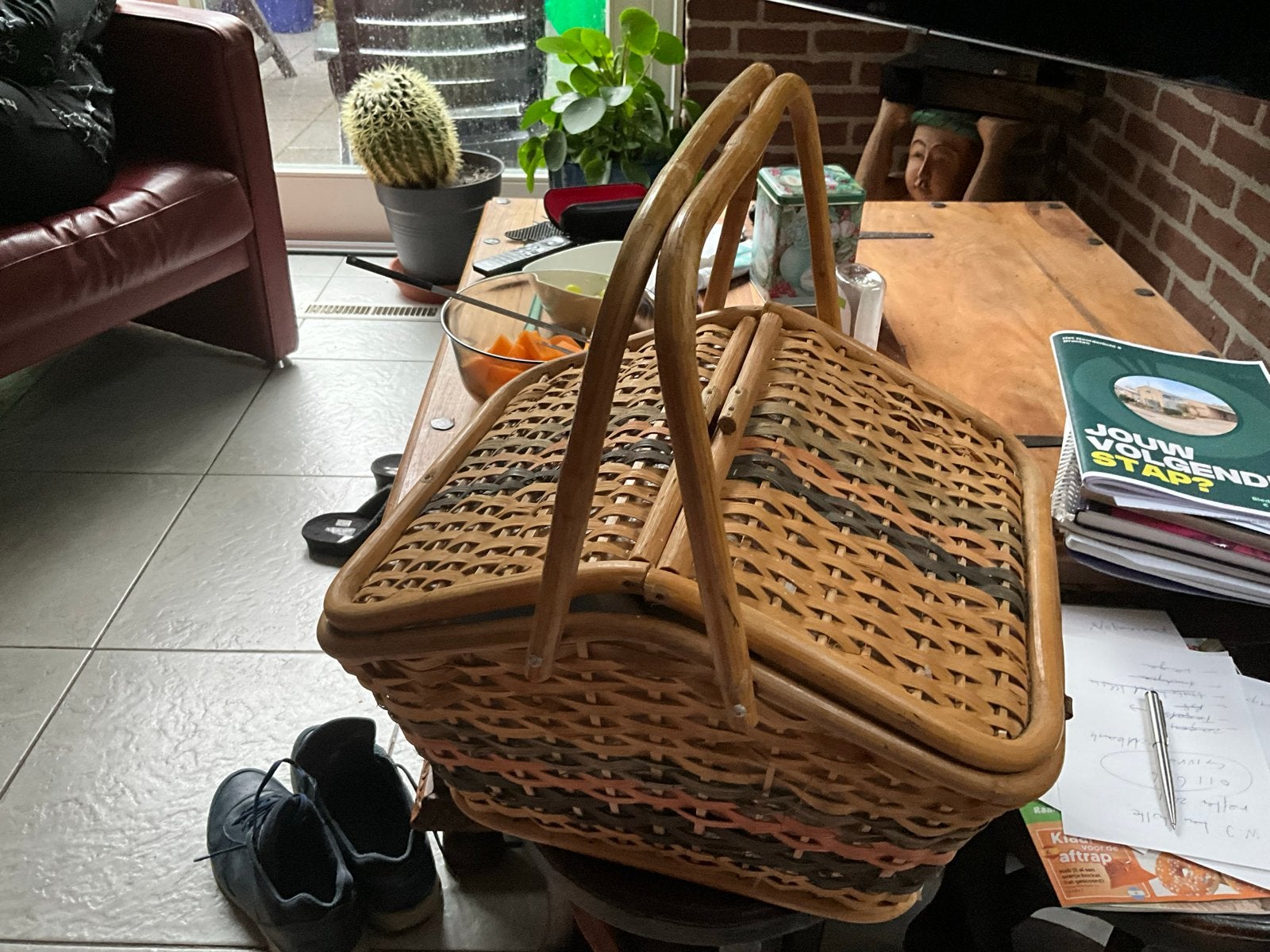 Hele oude picknickmand, romantiek ten top, Ophalen of Verzenden, Gebruikt, Zonder inhoud