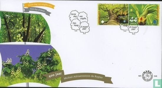 FDC E548 Bomen in de lente 2007 NL onbeschreven, Ophalen of Verzenden