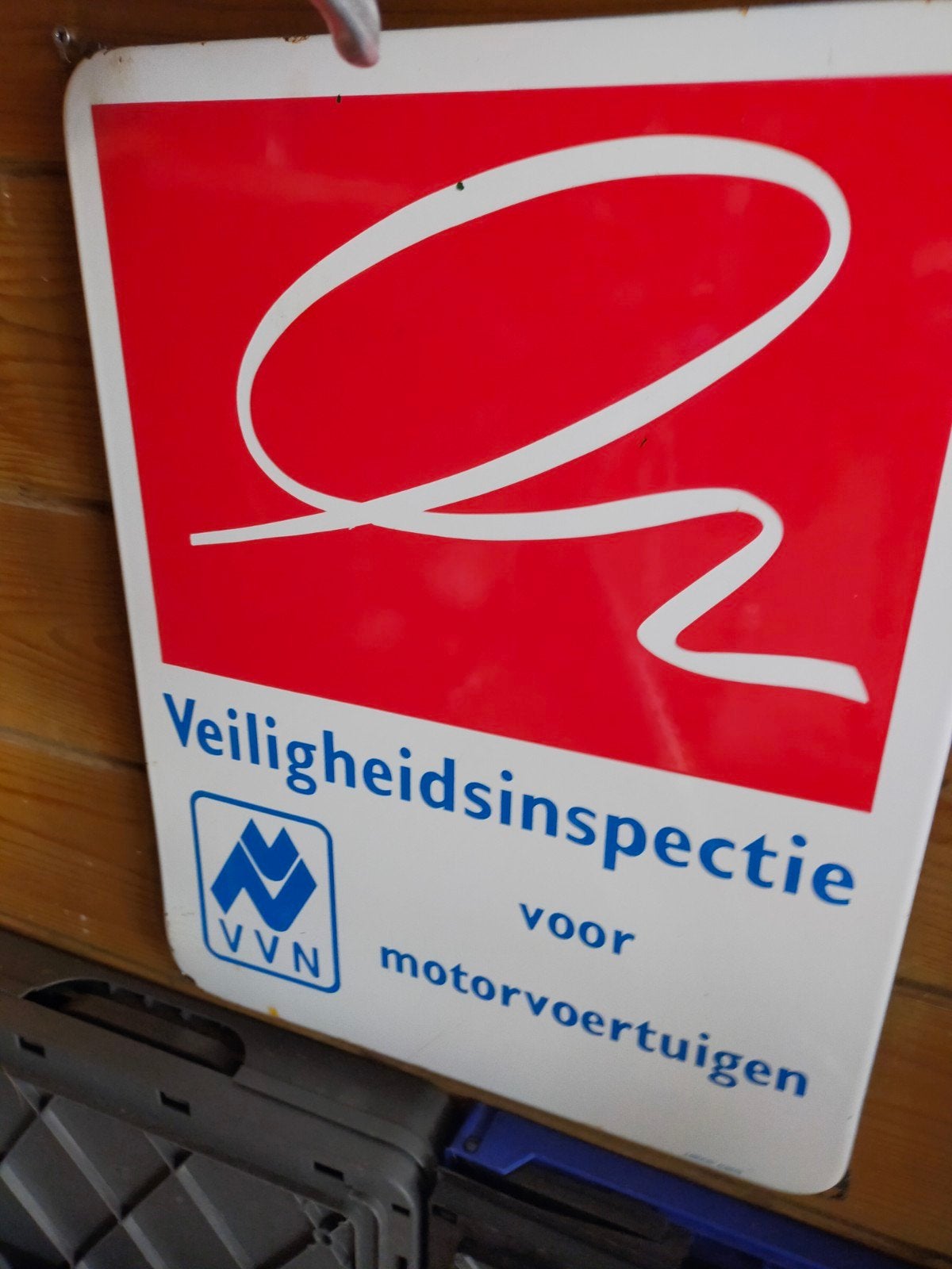 Vintage VVN Veiligheidsinspectie Emaille Bord, Ophalen of Verzenden, Reclamebord