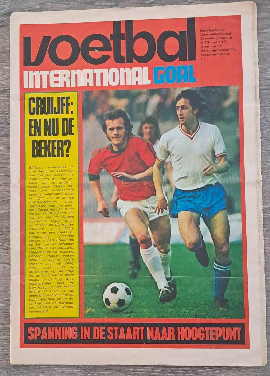 Voetbal International Goal - Cruijff: En nu de beker?, Ophalen of Verzenden
