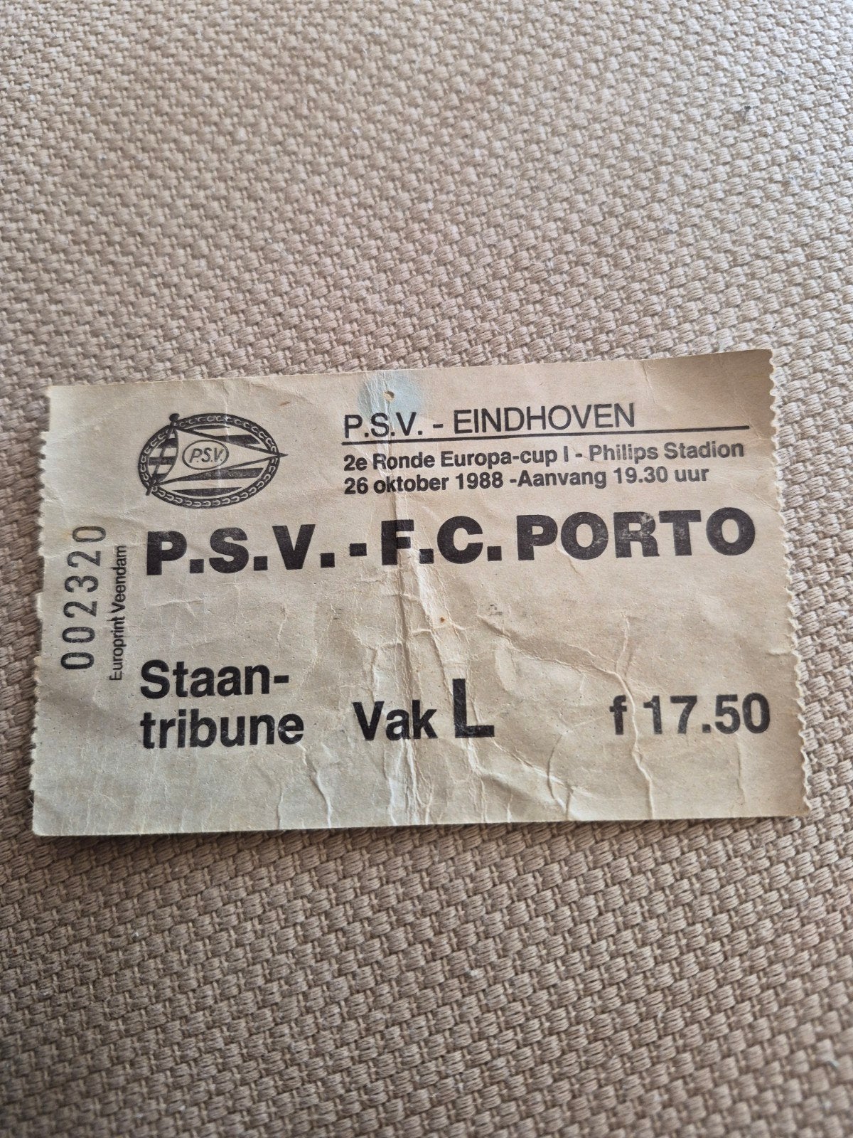 Ticket PSV - FC Porto, Ophalen of Verzenden, Gebruikt, PSV, Overige typen