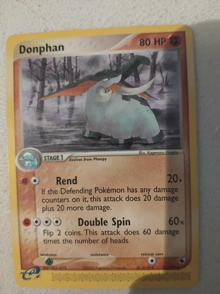 Donphan 17/109 Pokémon Kaart, Ophalen of Verzenden, Gebruikt, Losse kaart