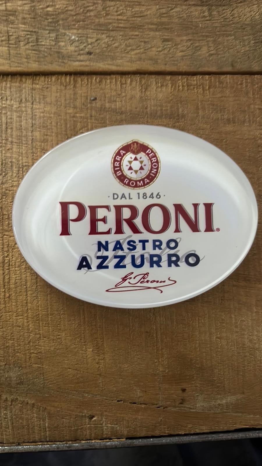 Peroni taplens ovaal mancave bar bier, Ophalen of Verzenden, Zo goed als nieuw, Reclamebord, Plaat of Schild, Overige merken