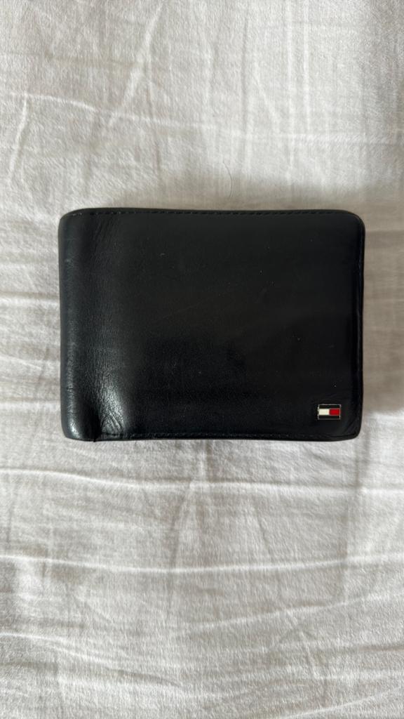 Originele Tommy Hilfiger Leren Portemonnee Zwart voor mannen, Overige merken, Zwart, Ophalen of Verzenden, Zo goed als nieuw