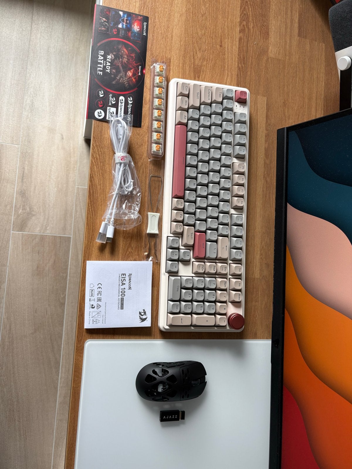Redragon Eisa 100 Toetsenbord & Ajazz AM3 Pro Muis Set, Muis, Verzenden, Gaming muis, Nieuw