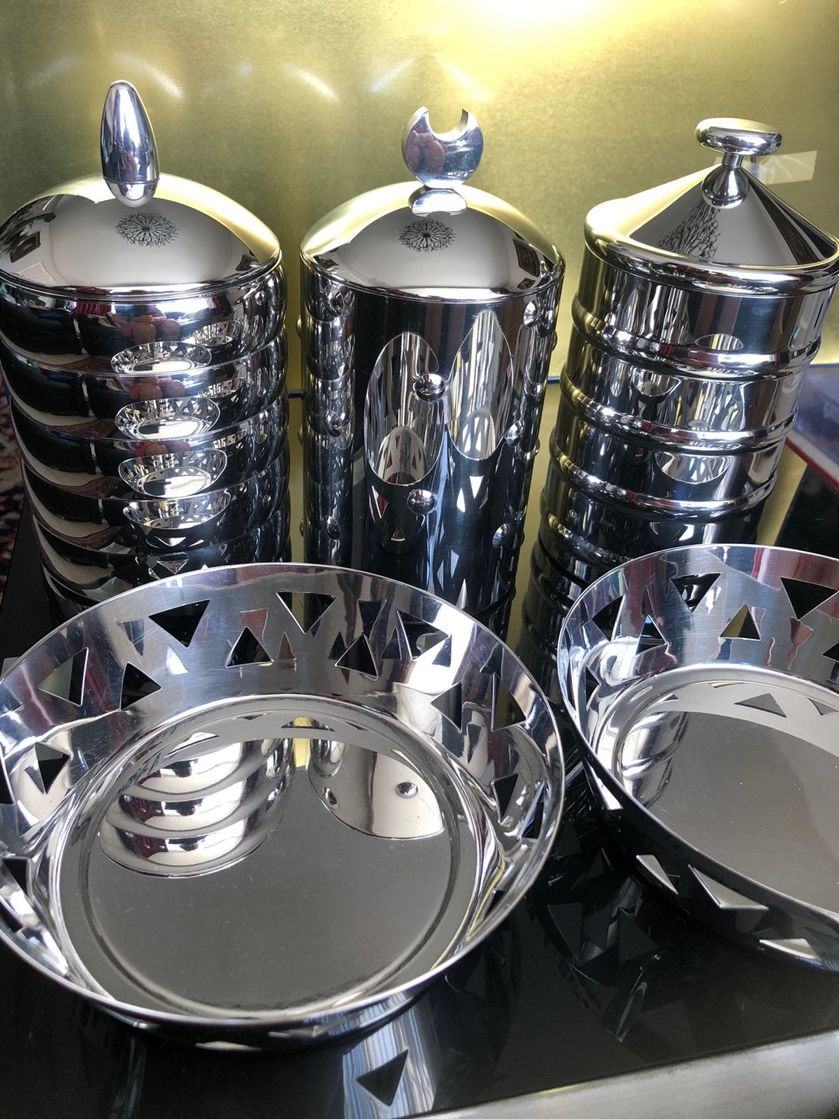 Alfra Alessi voorraadpotten plus schalen, Ophalen of Verzenden, Zo goed als nieuw, Rvs, Overige typen