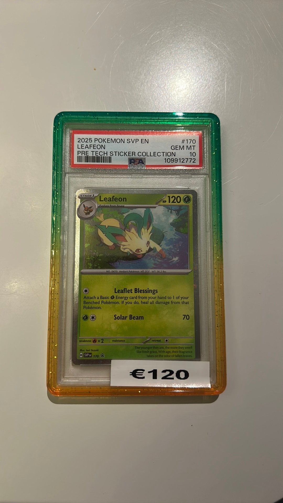 Pokémon Leafeon #170 PSA GEM MT 10 - Pro Tech Sticker, Ophalen of Verzenden, Nieuw, Losse kaart