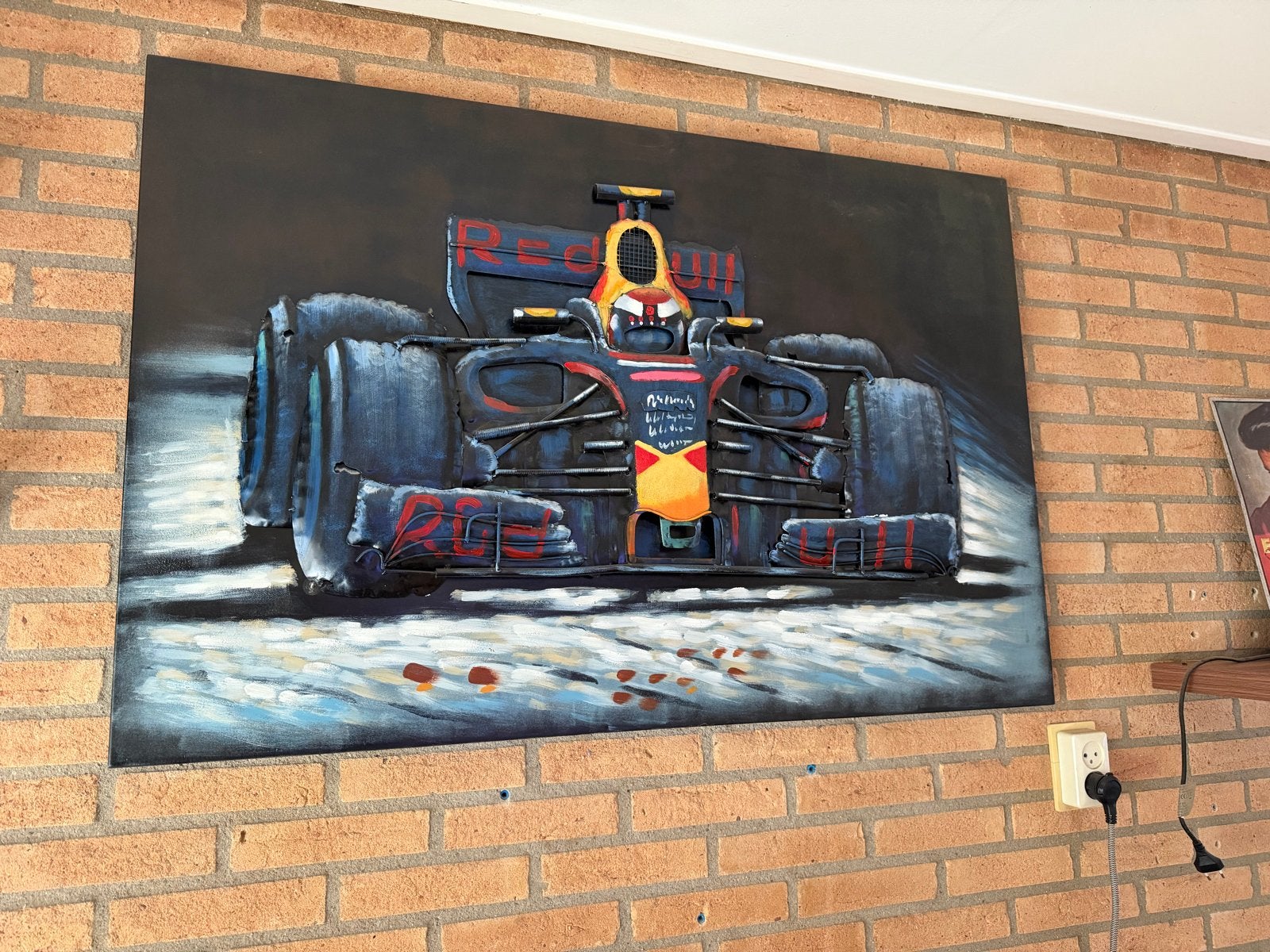 3D Max Verstappen Schilderij - Formule 1 Kunst, Voertuigen, 3D-effect, Ophalen of Verzenden, Olieverf
