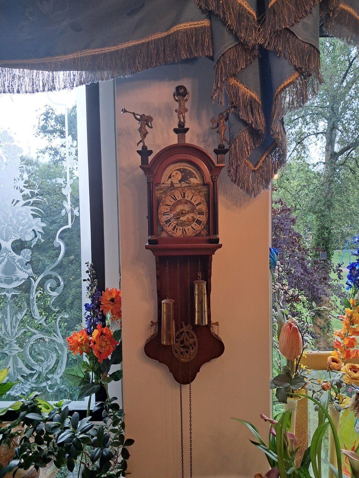2 "antieke" Friese Staartklokken - Prachtig Houten Design, Antiek en Kunst, Antiek | Klokken, Ophalen