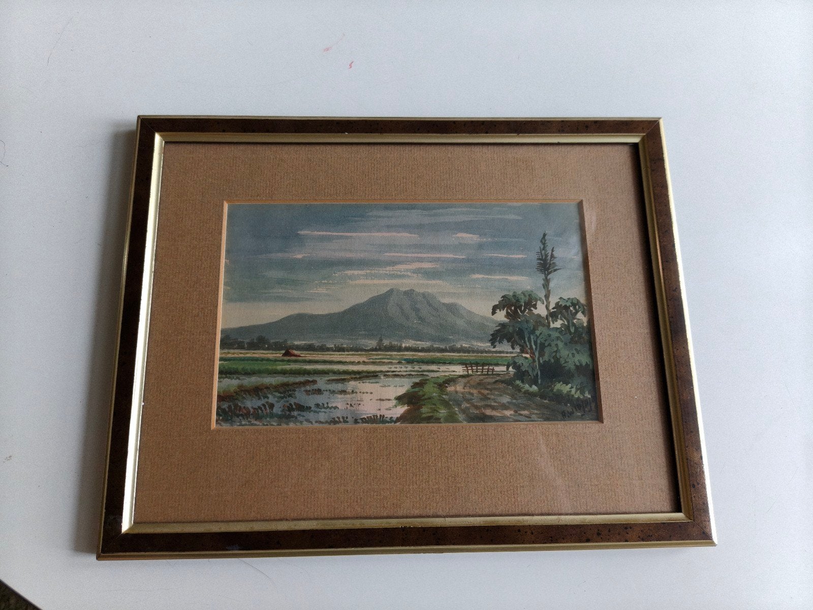 Indonesisch landschap aquarel A. K. Widjaja, Antiek en Kunst, Kunst | Schilderijen | Klassiek, Ophalen of Verzenden