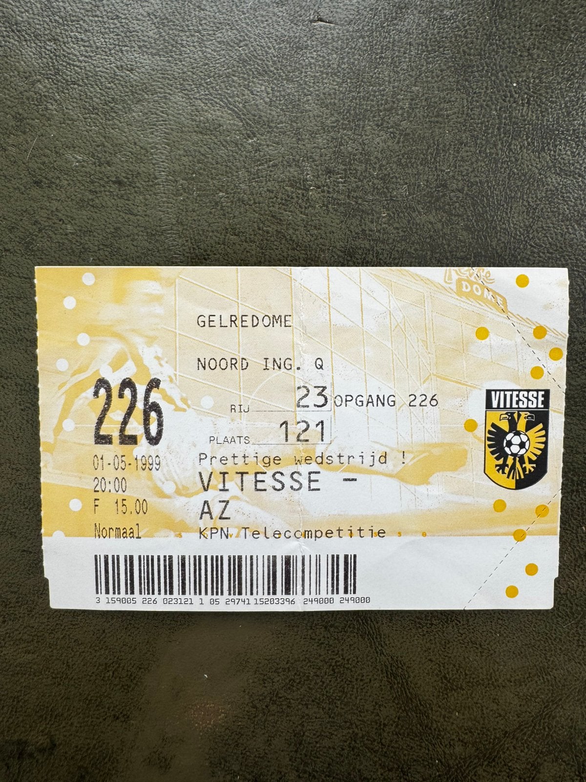 Ticket Vitesse-AZ 01-05-1999, Verzamelen, Verzenden, Gebruikt, AZ