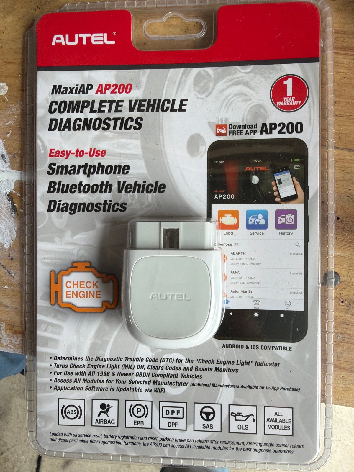 Autel MaxiAP AP200 Bluetooth OBD2 Scanner Diagnosetool, Ophalen of Verzenden, Nieuw