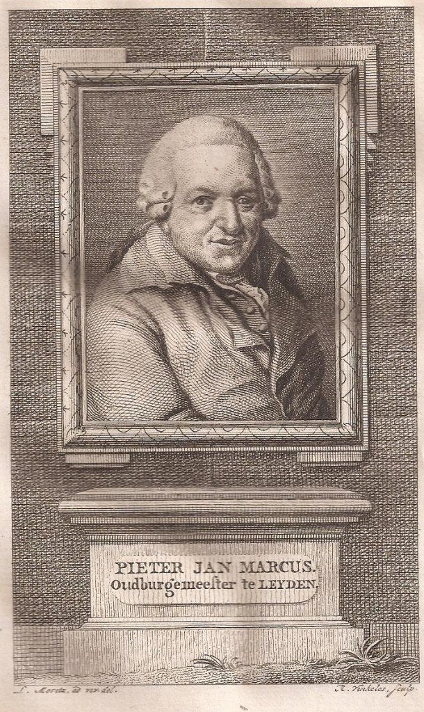 Portret Pieter Jan Marcus Oudburgemeester te Leyden, Antiek en Kunst, Portret, Ophalen of Verzenden, 14 cm, 9 cm