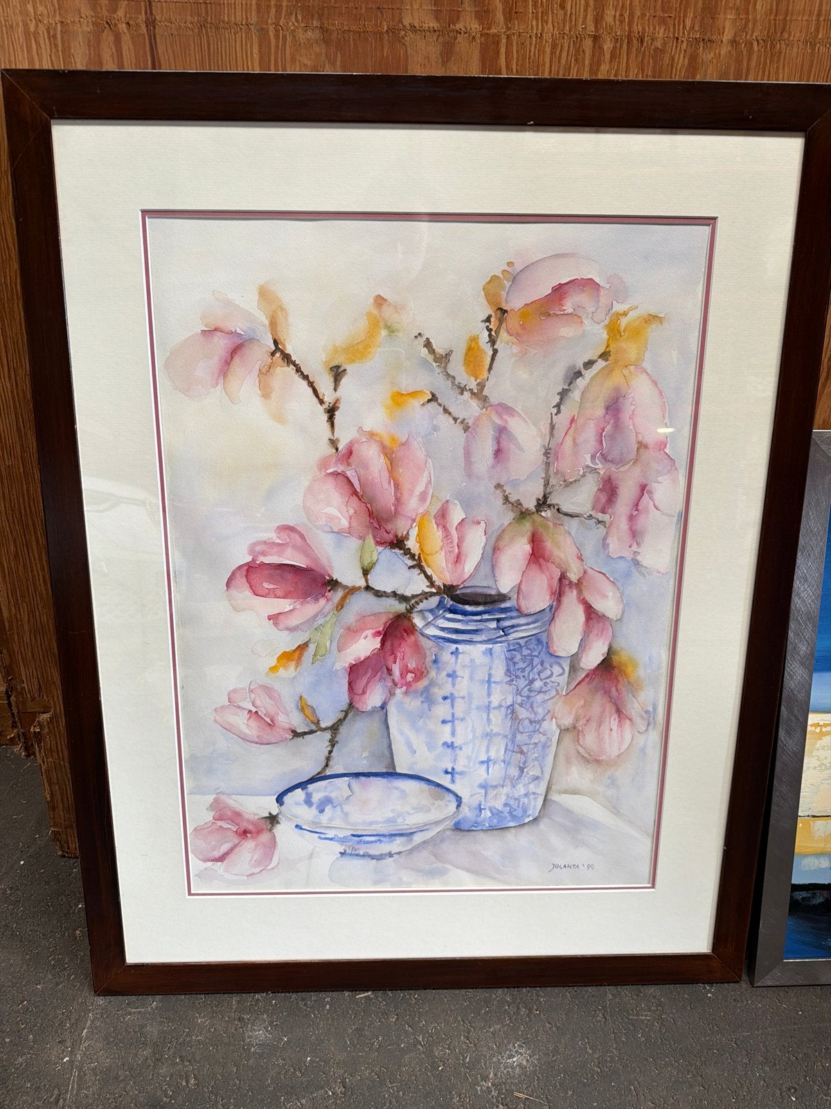 Aquarel Stilleven met Roze Bloemen en Vaas, Antiek en Kunst, Kunst | Schilderijen | Klassiek, Realistisch, Stilleven, Aquarel