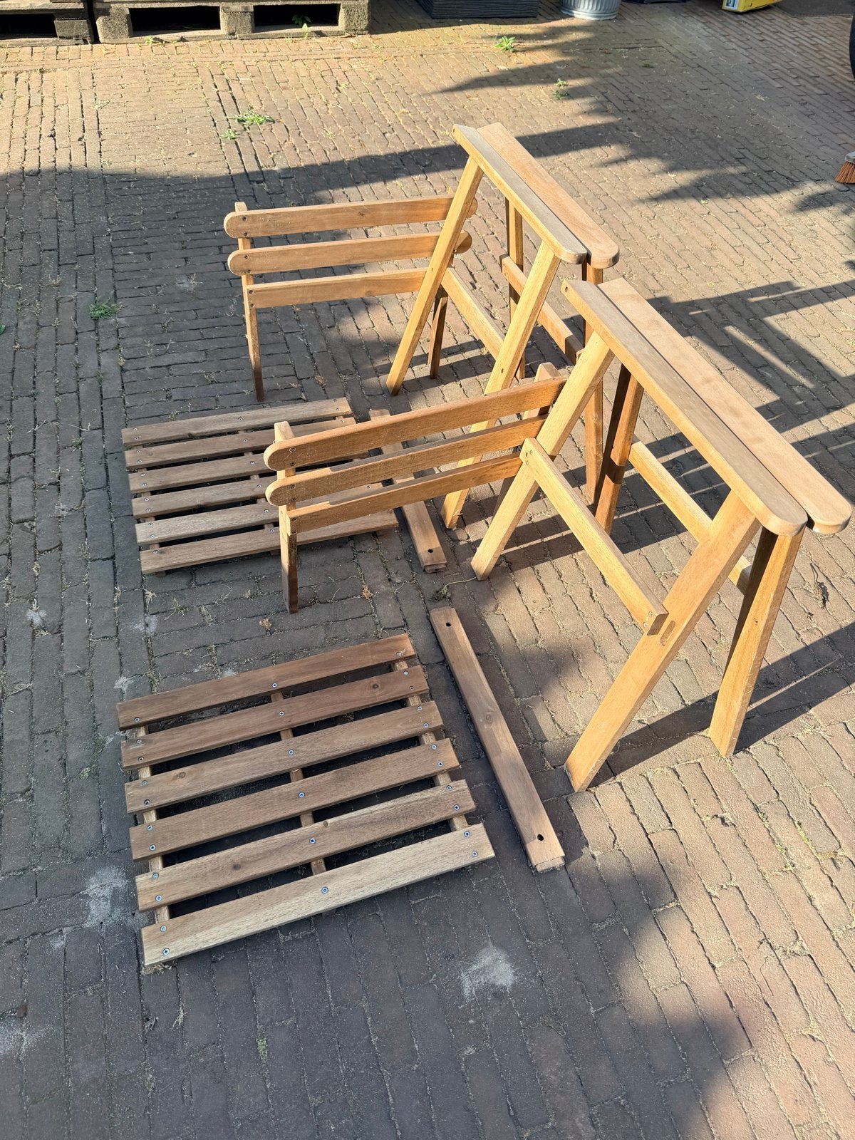 Twee nieuwe IKEA ASKHOLMEN tuinstoelen (ongebruikt), Ophalen, Zo goed als nieuw, Hout, Inklapbaar