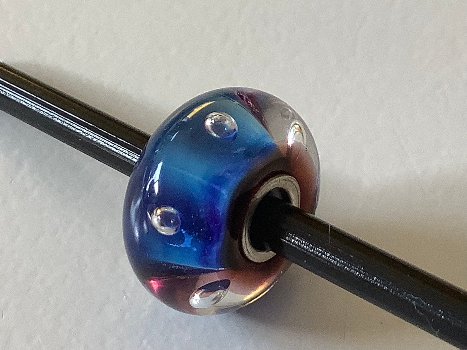 Trollbeads azure bubbles, retired., Ophalen of Verzenden, Zo goed als nieuw, Glas of Kristal, Trollbeads