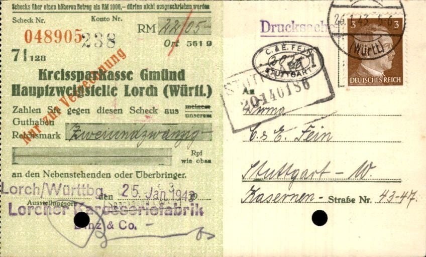 Derde Rijk - Stempels - 1943, Ophalen of Verzenden, Briefkaart