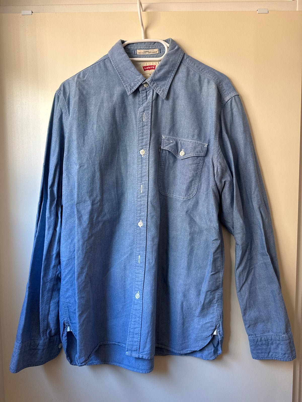 Levi's spijkerblouse - Maat M, Kleding | Heren, Ophalen of Verzenden, Gedragen, Blauw, Halswijdte 39/40 (M)