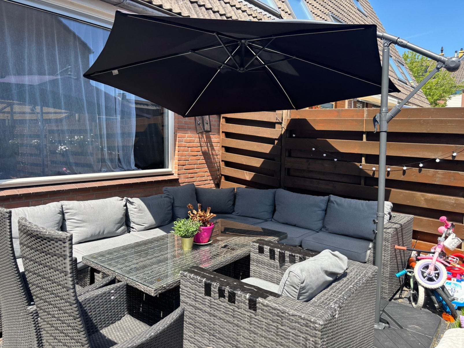 Tuin set met paradol led, Tuin en Terras, Ophalen, Gebruikt