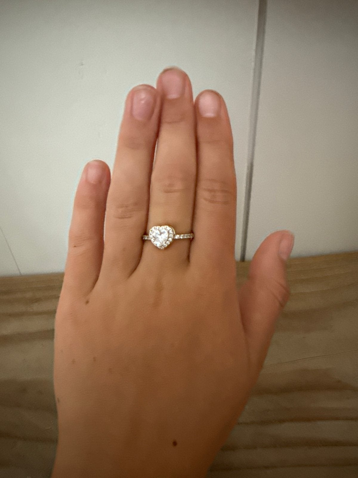 Lucardi Zilveren Goldplated Ring met Hart Zirkonia, Met kristal, Ophalen of Verzenden, Zo goed als nieuw, Dame