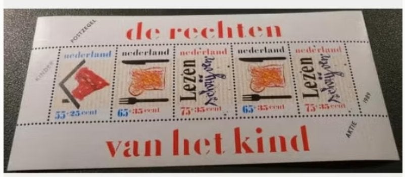 Blok Kinderpostzegels 1989 - 1438 - Rechten van het Kind, Verzenden, Na 1940, Postfris
