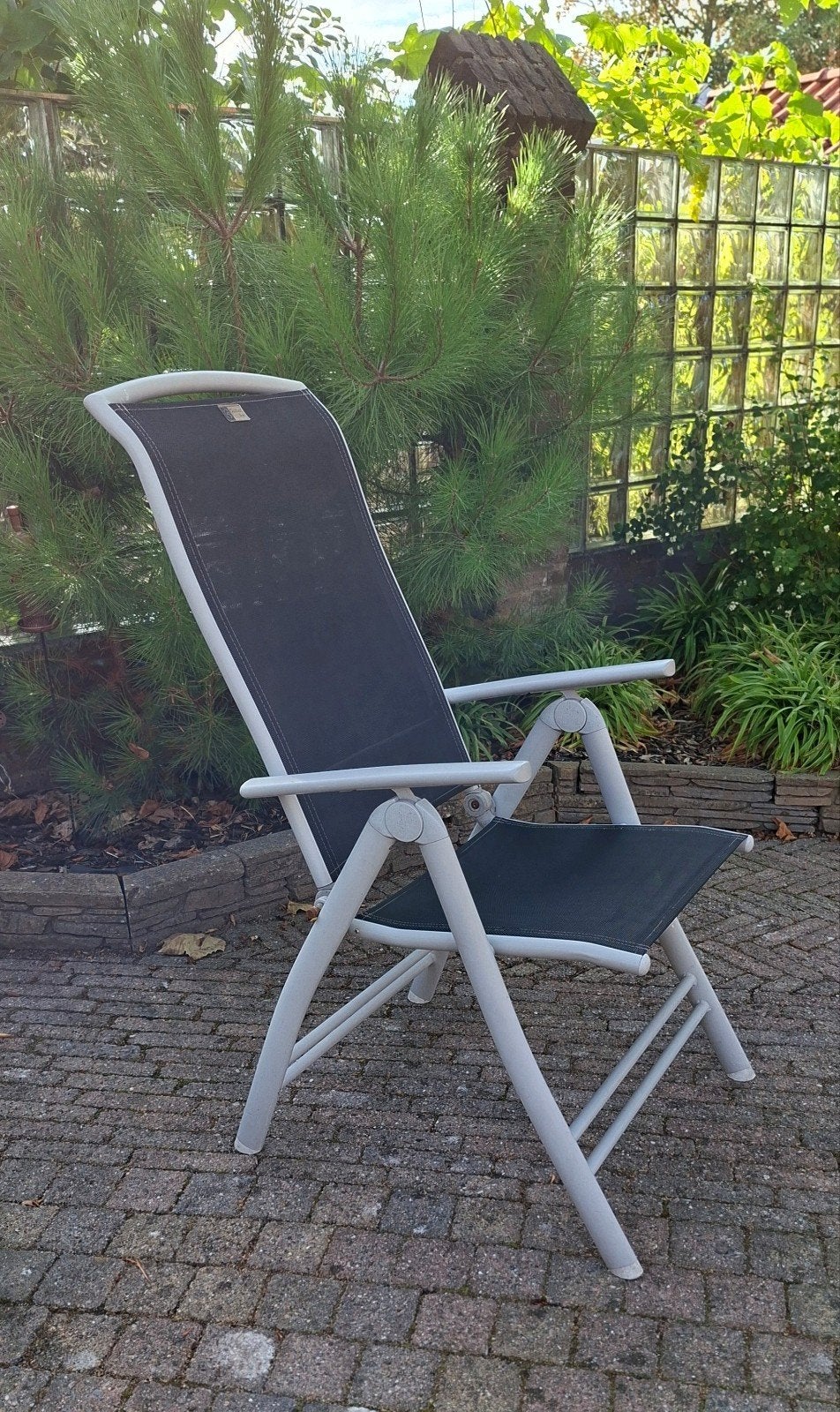 4x Verstelbare tuinstoelen Outdoor Style, Tuin en Terras, Tuinstoelen, Ophalen, Gebruikt, Textileen, Verstelbaar