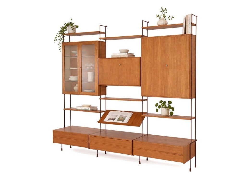 Vintage design wandsystemen | Collectie van Frümel, Ophalen, 250 tot 300 cm, Zo goed als nieuw, Met deur(en)