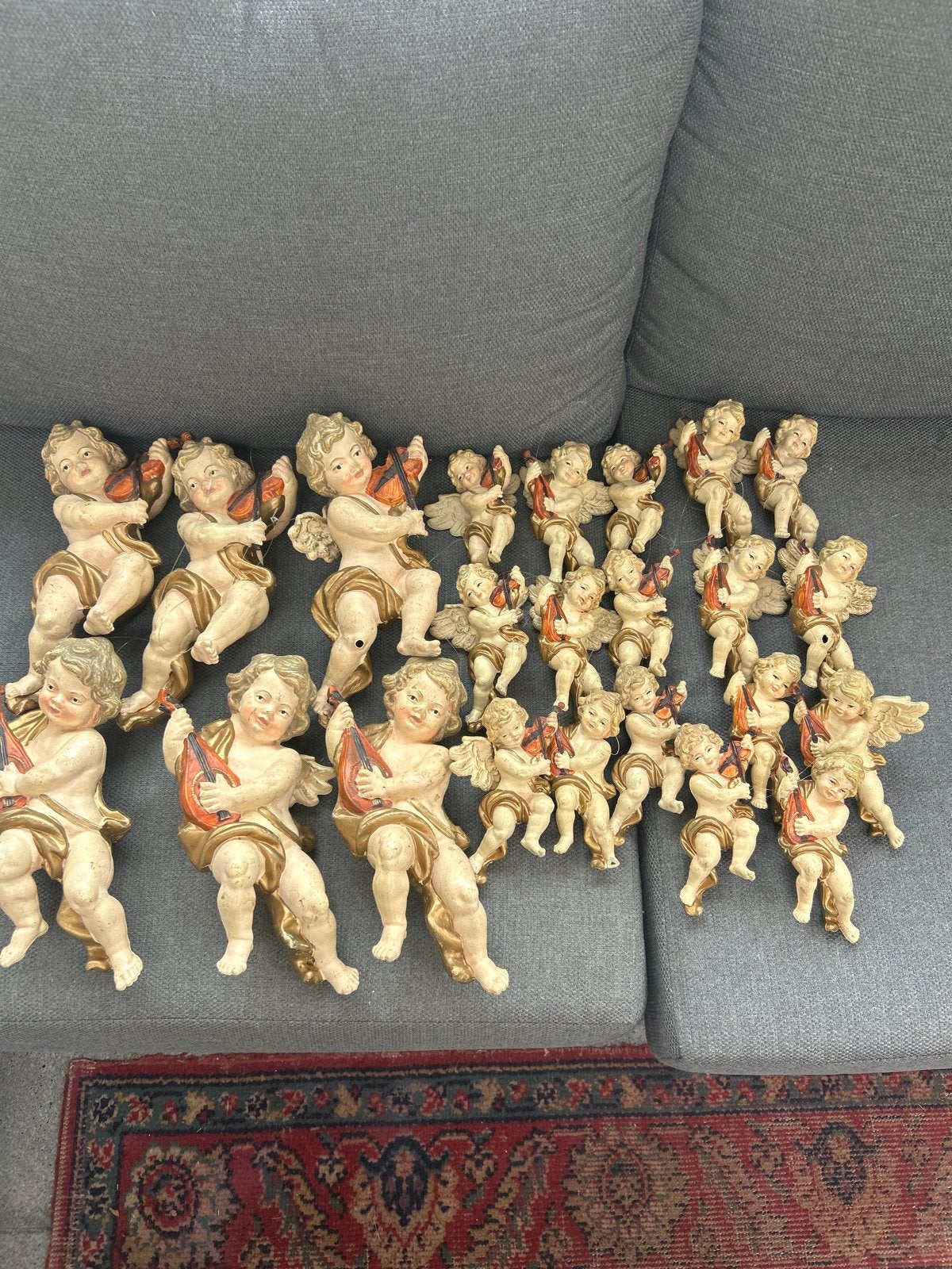 Vintage Partij Cherubijnen Engelen Beeldjes - Religieus, Verzamelen, Beelden en Beeldjes, Ophalen of Verzenden, Gebruikt, Religie