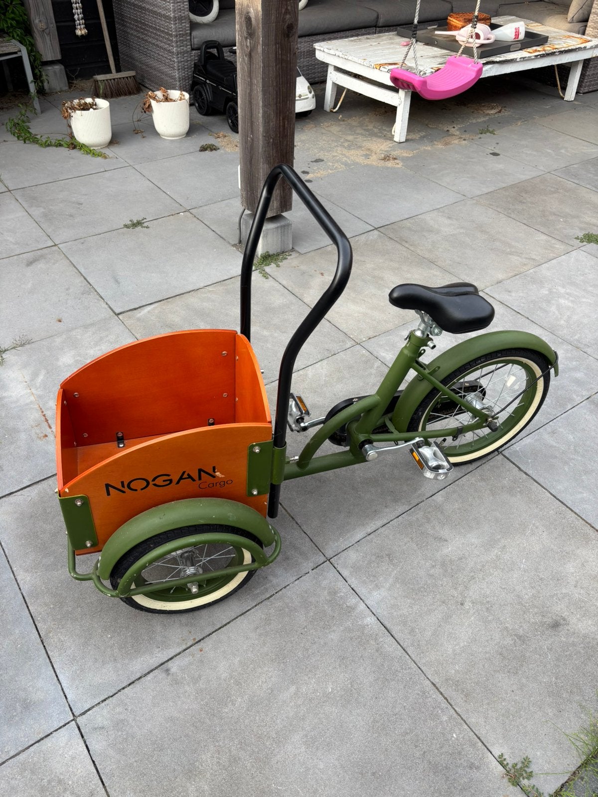 Nogan Cargo Minibakfiets mat groen voor kinderen 16 inch, Ophalen, Zo goed als nieuw